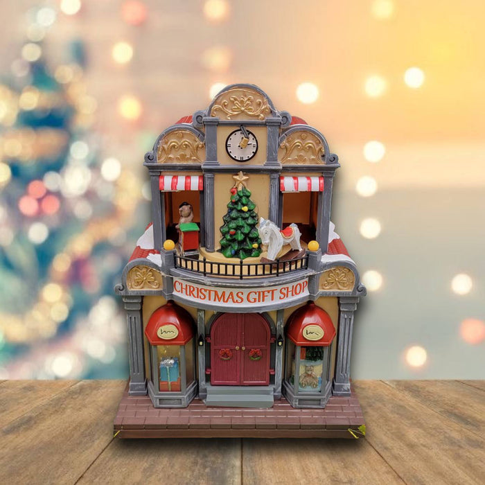 Christmas Village. Christmas Gift Shop with LED Lights F07M4-22-Y316