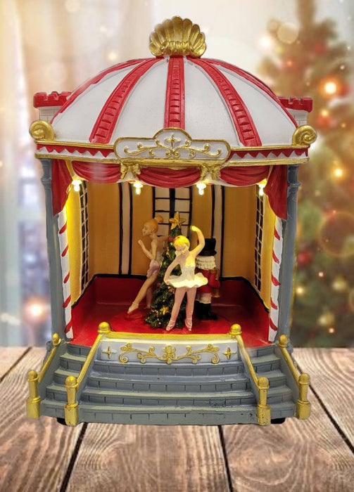 Festive Carousel Music Box. Theatre Christmas Village F07M3-21