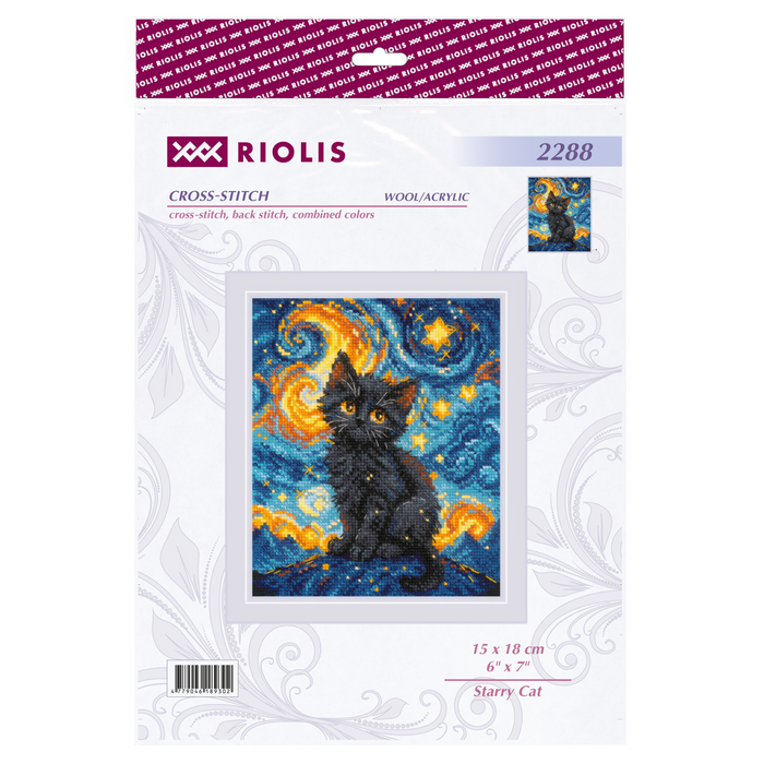 Starry Cat R2288 Counted Cross Stitch Kit