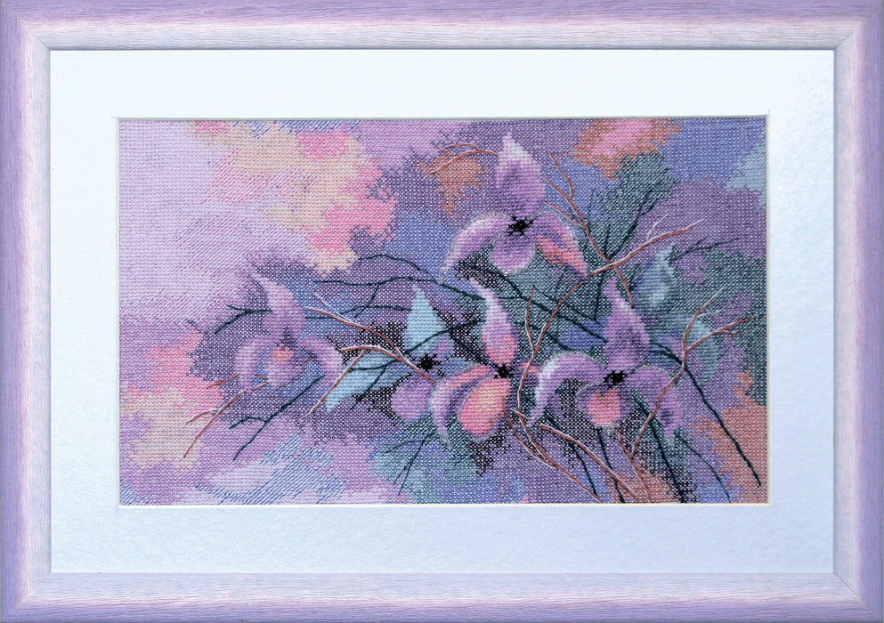 Cross-stitch kit A-030C "Violet flowers"