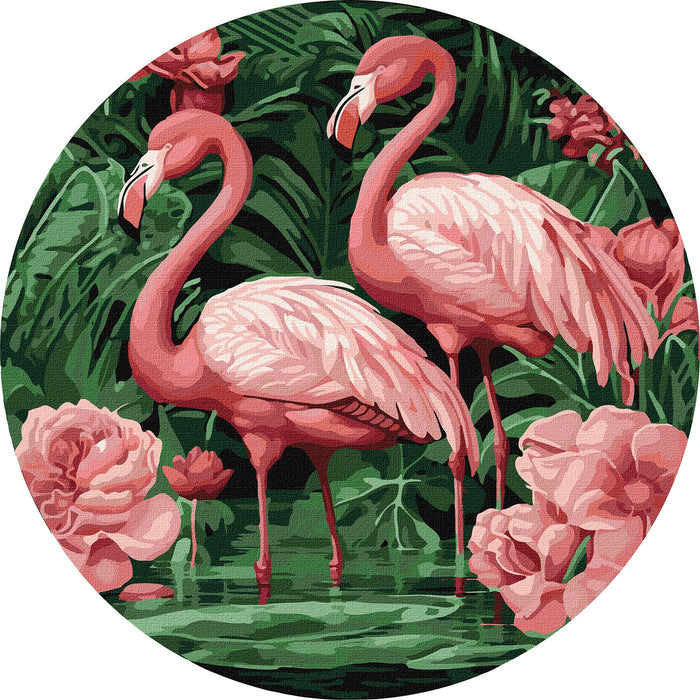 Painting by Numbers kit Flamingos in flowers KHO-R1005