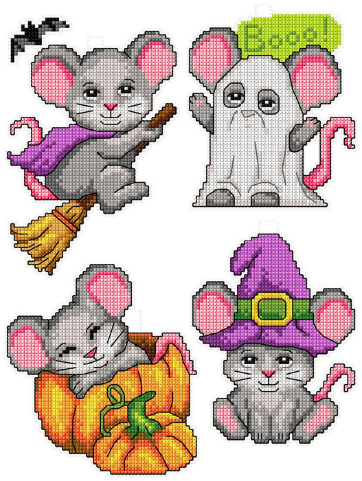 "Halloween Mouses" 102CS Counted Cross-Stitch Kit