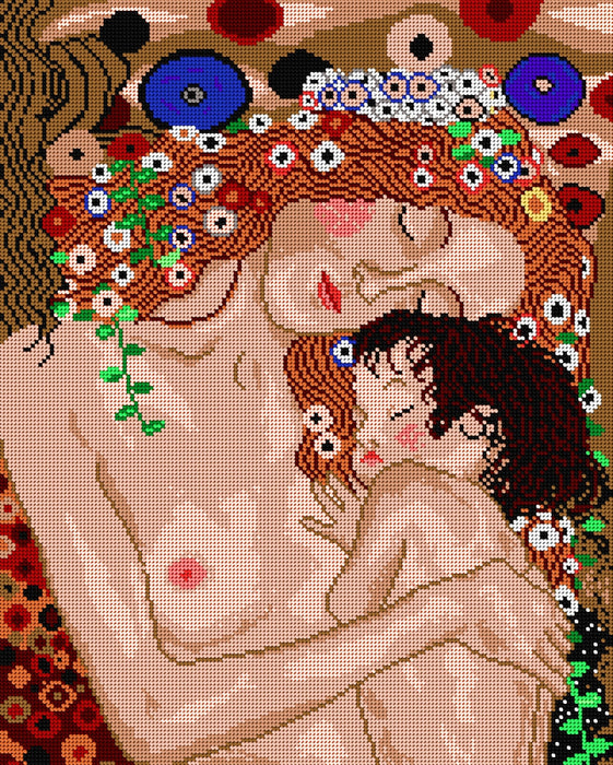 Needlepoint canvas for halfstitch without yarn after Gustav Klimt - Mother and Child 1212M