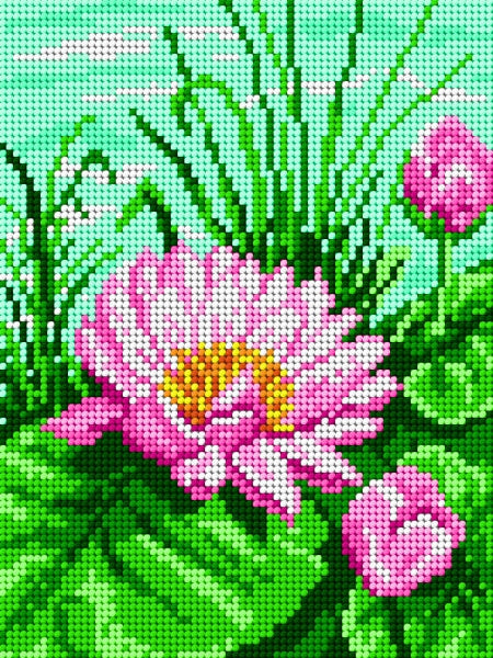Gobelin canvas for halfstitch without yarn Water Lily