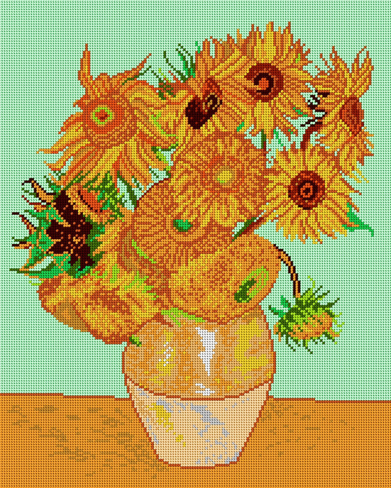 Gobelin canvas for halfstitch without yarn after Vincent van Gogh - Sunflowers 1426M