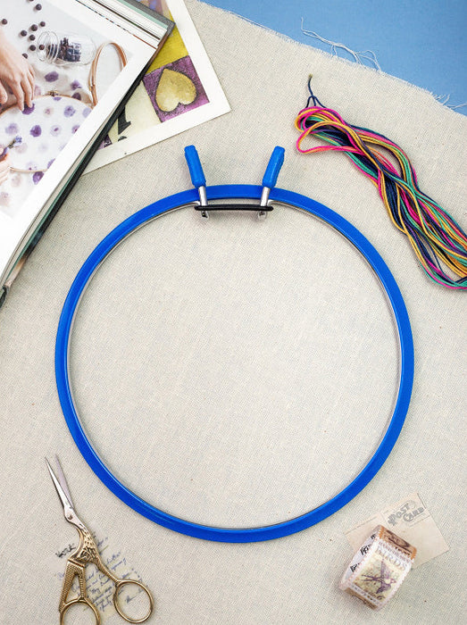 Large Spring Metal Embroidery Hoop Nurge 160-1 Deep Blue