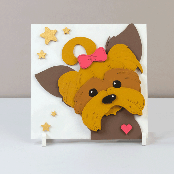 Doggy 3D Painting on Primed Fiberboard Set. Create Your DIY Decoration. 18x18 cm. by Rosa Talent