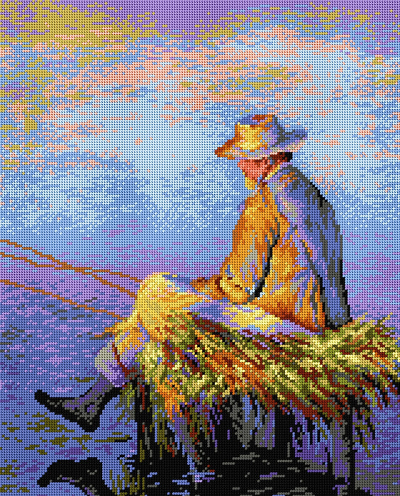 Needlepoint canvas for halfstitch without yarn after Leon Wyczkowski - Fisherman 2118M