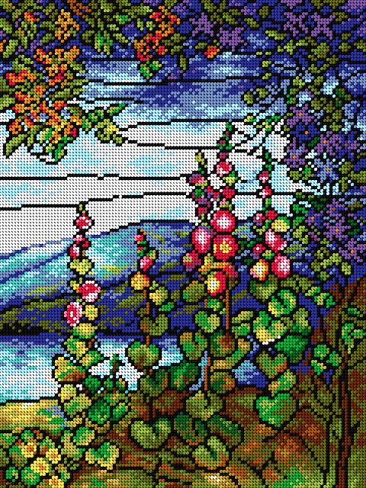 Needlepoint canvas for halfstitch without yarn after Luis Comfort Tiffany - Landscape with Mallows 2137J