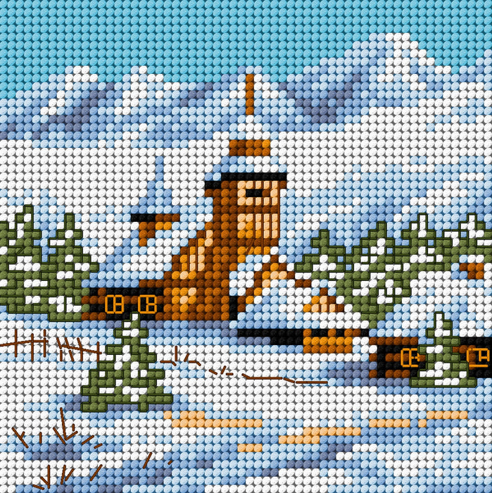 Gobelin canvas for halfstitch without yarn Winter Lanscape with Church 2168D