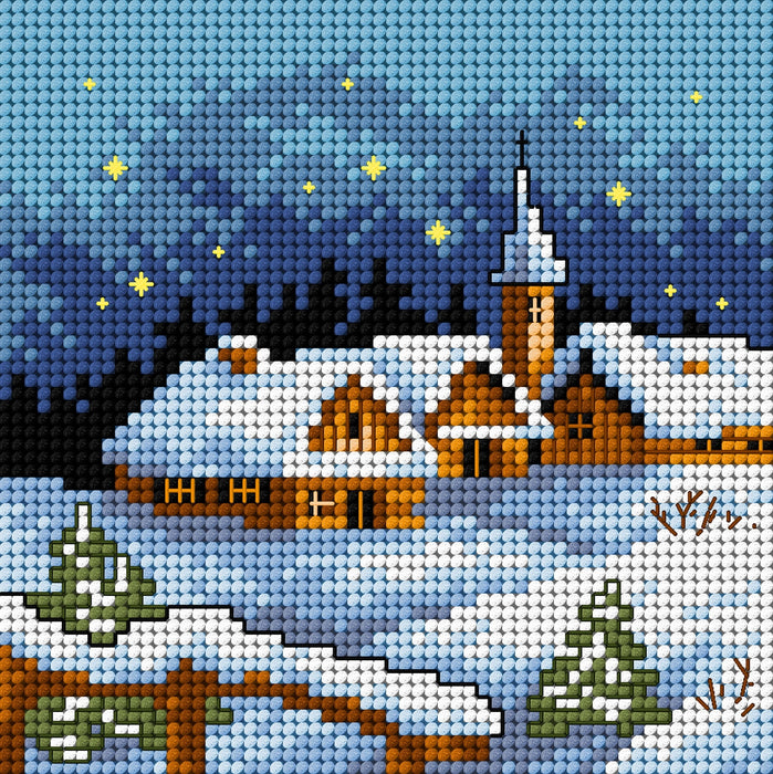 Gobelin canvas for halfstitch without yarn Winter Landscape at Night 2170D