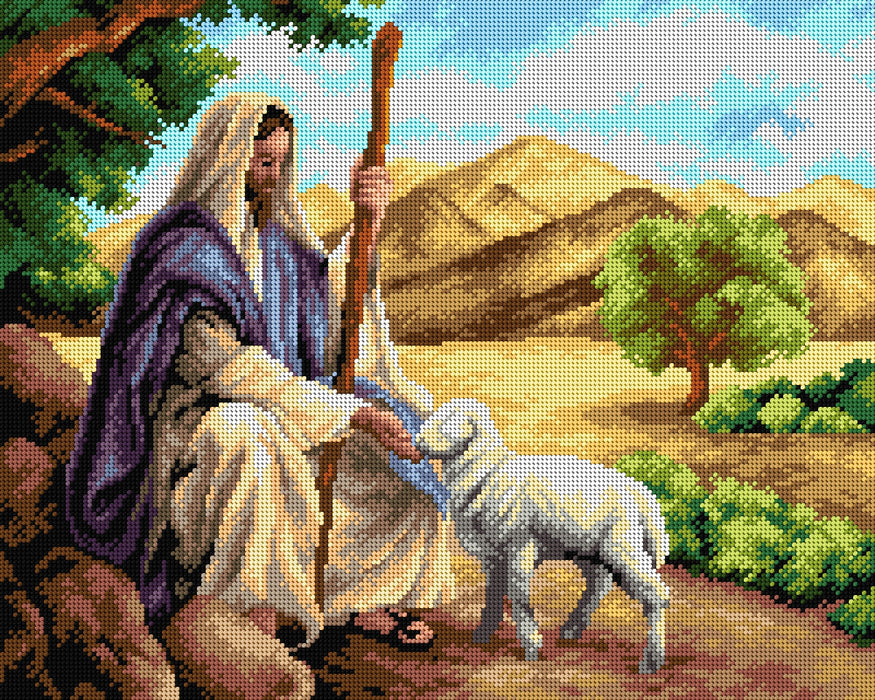 Gobelin canvas for halfstitch without yarn Jesus with a Lamb 2313M