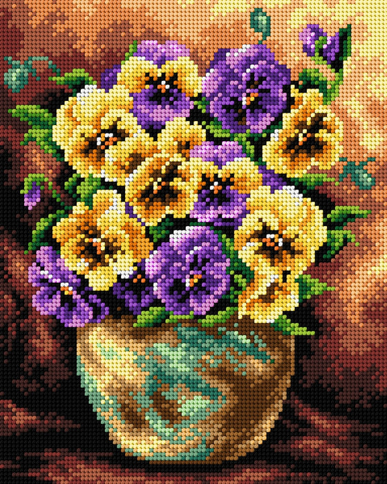 Gobelin canvas for halfstitch without yarn Bouquet of Pansies 2403H