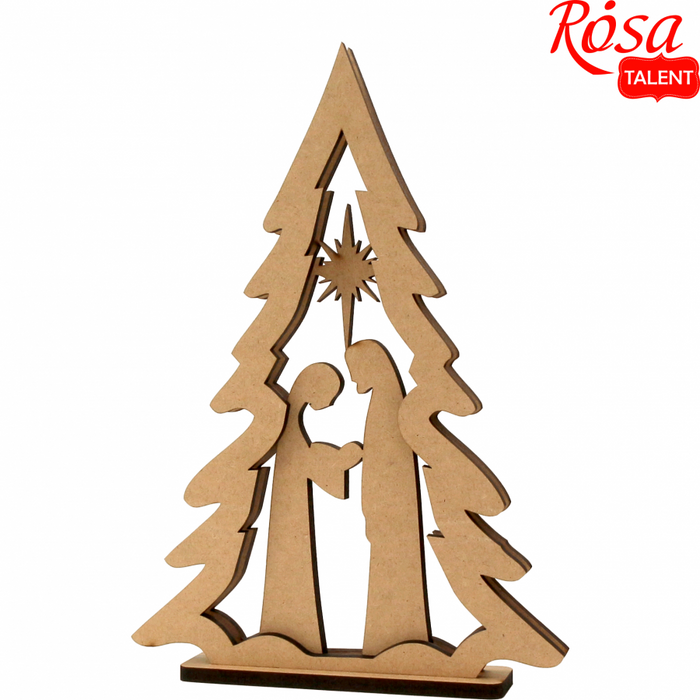 Nativity Scene 2 - 3D composition on a stand. MDF. 17.5x3.5x25cm by Rosa Talent