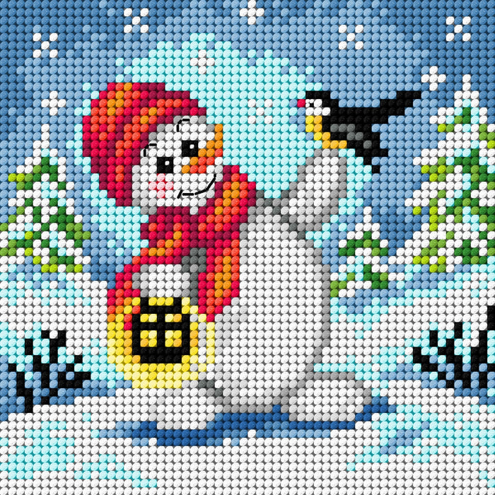 Gobelin canvas for halfstitch without yarn Cheerful Snowman 2639D