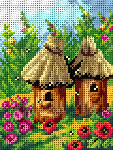 Gobelin canvas for halfstitch without yarn Beehives
