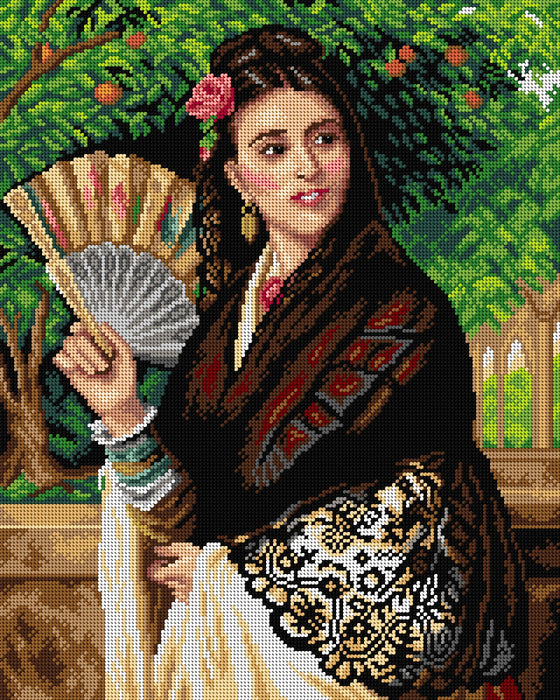 The Pride of Seville 2947M Needlepoint canvas for halfstitch without yarn