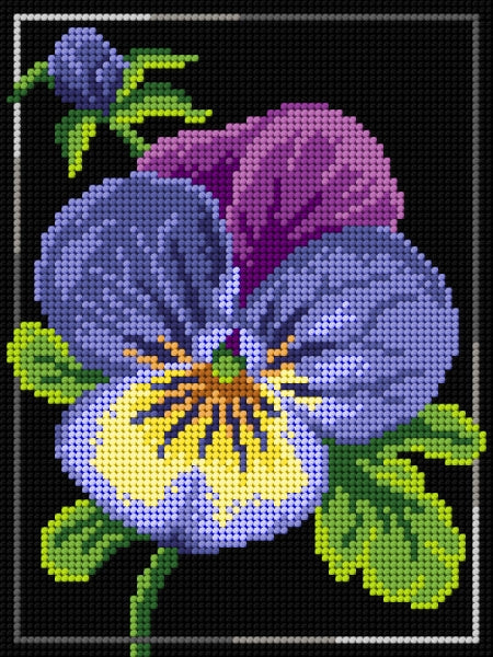 Gobelin canvas for halfstitch without yarn Pansy