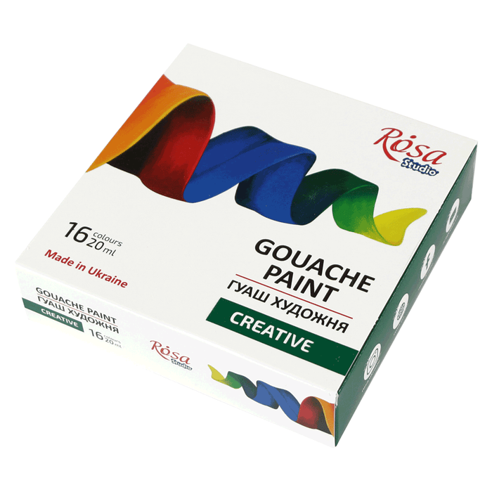 Gouache Paint Set Creative 16 colors (20ml each) by Rosa Studio