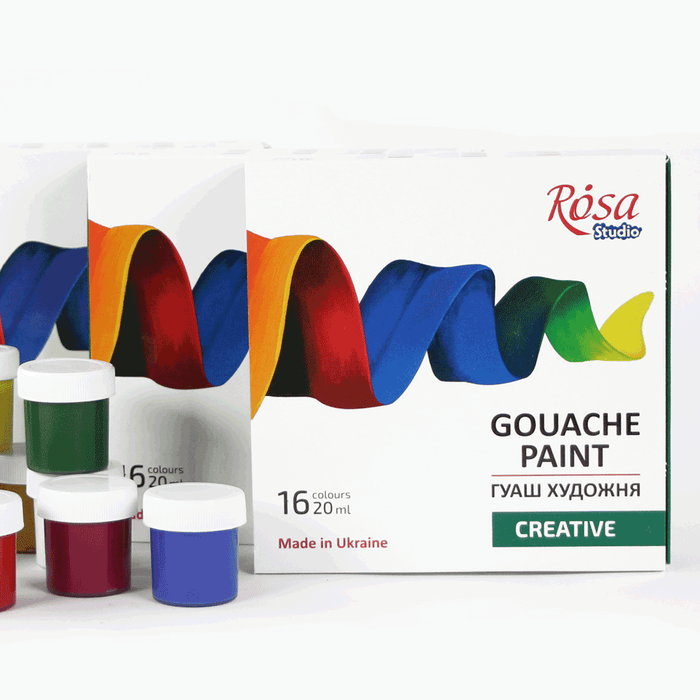 Gouache Paint Set Creative 16 colors (20ml each) by Rosa Studio