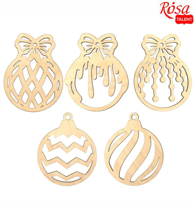 Christmas balls - Set of bases for decoration on plywood. 7.5-10cm. 5pcs. by Rosa Talent