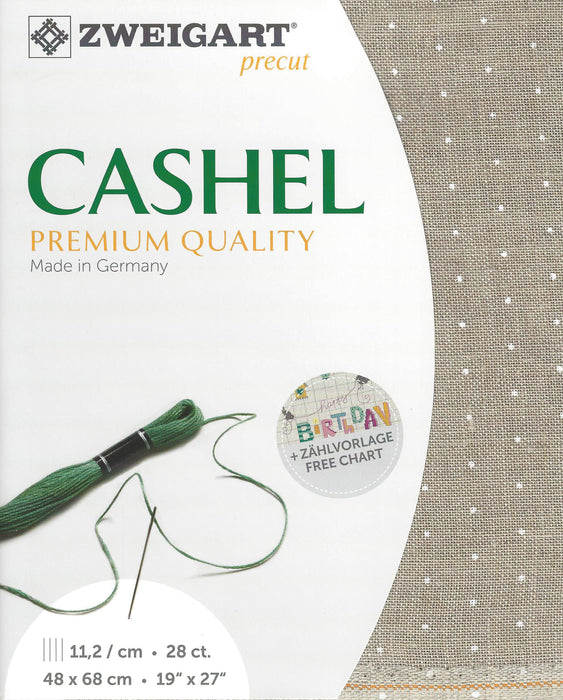 Precut Zweigart Cashel Mini Dots 28 count Linen with White Mini Dots 3281/1399