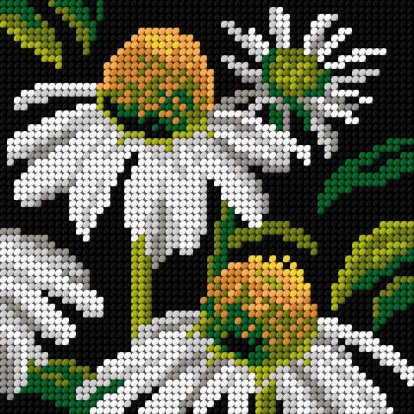 Gobelin canvas for halfstitch without yarn Echinacea