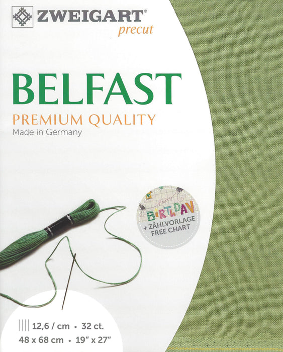Precut Zweigart Belfast 32 count Olive 3609/6016