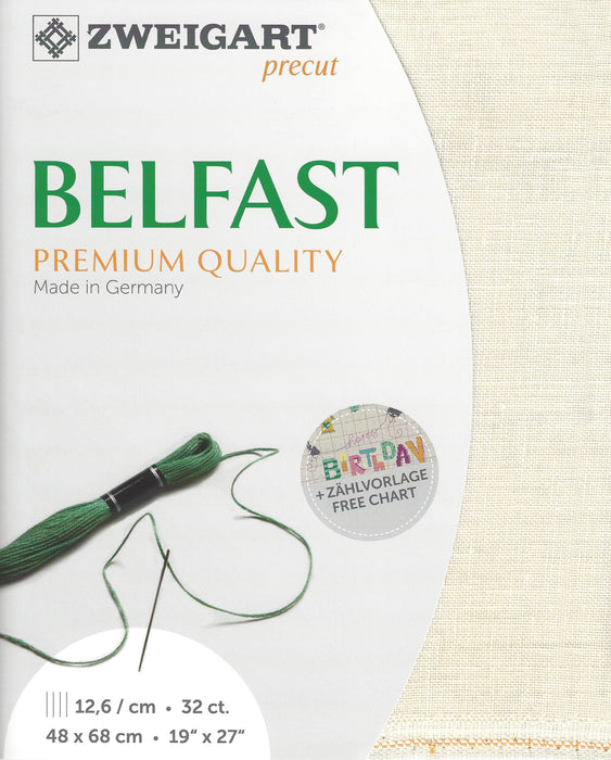 Precut Zweigart Belfast 32 count Soft Ivory 3609/99