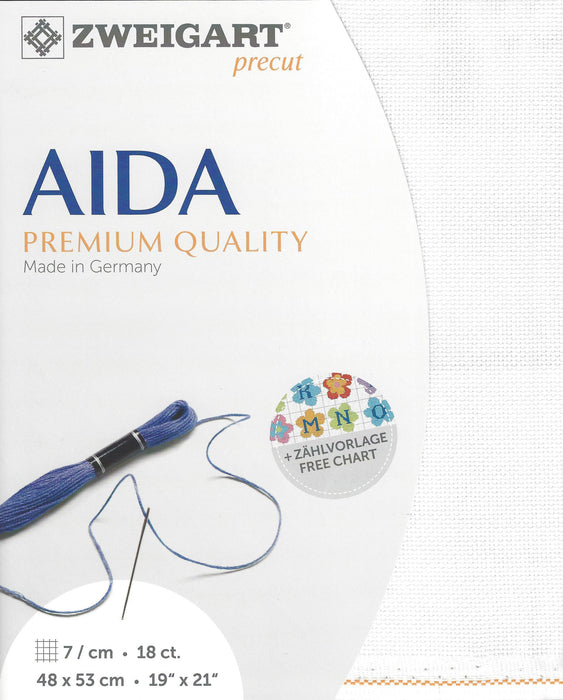 Precut Zweigart Fein-Aida 18 count White 3793/100