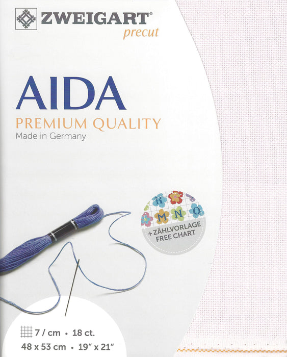 Precut Zweigart Fein-Aida 18 count Dusty Rose 3793/443