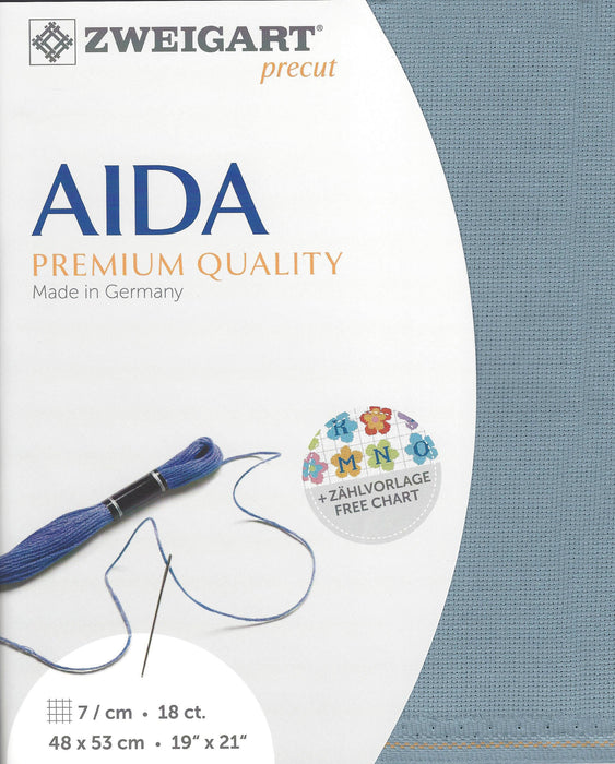 Precut Zweigart Fein-Aida 18 count Gray 3793/5020