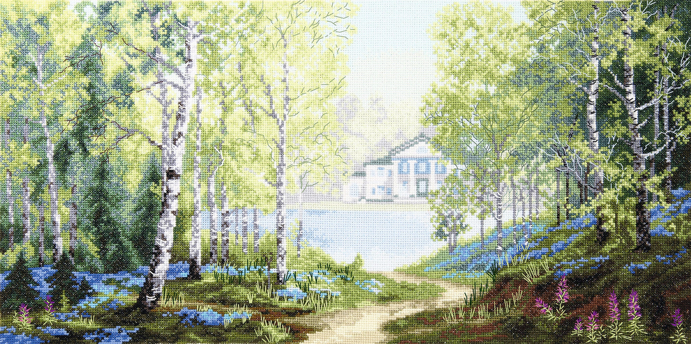 Cross-stitch kit M-398C "Morning in the spring forest"