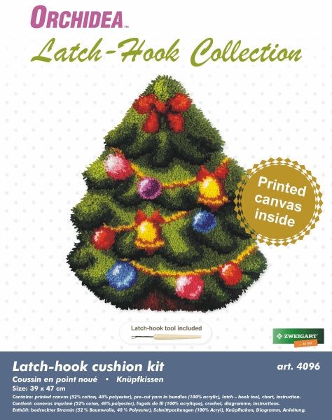 Latch hook cushion kit "Christmas tree" 4096
