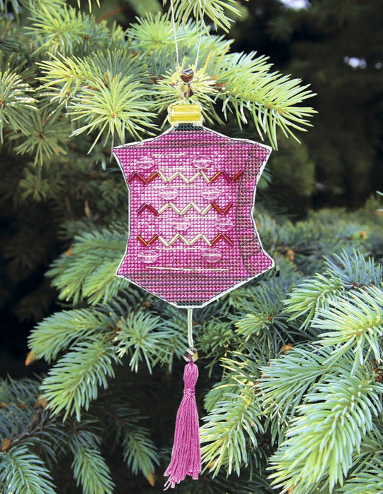 Christmas tree toy cross-stitch kit T-42C Set of pictures "Colorful lanterns"