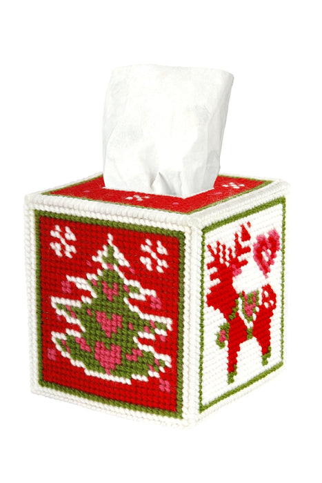 Tissue box cover - needlepoint (halfstitch) kit "Christmas time" 5104