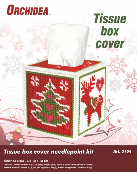 Tissue box cover - needlepoint (halfstitch) kit "Christmas time" 5104