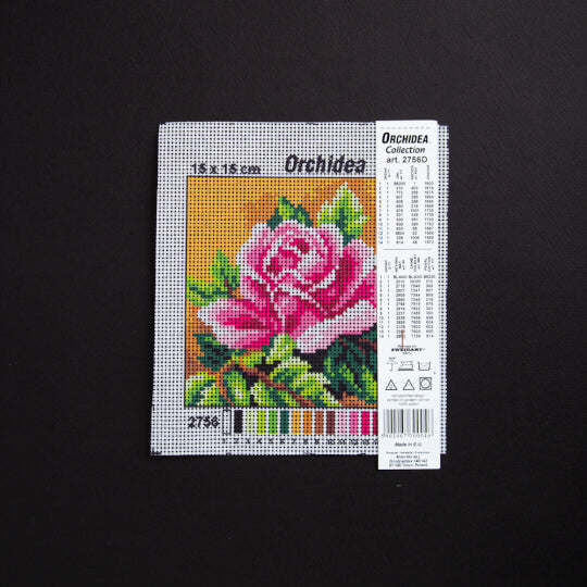 Needlepoint canvas for halfstitch without yarn Rose 2756D - Printed Tapestry Canvas