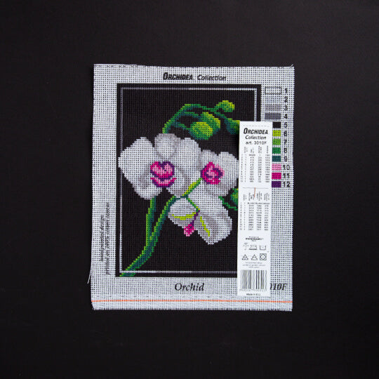 Needlepoint canvas for halfstitch without yarn Orchid 3010F - Printed Tapestry Canvas