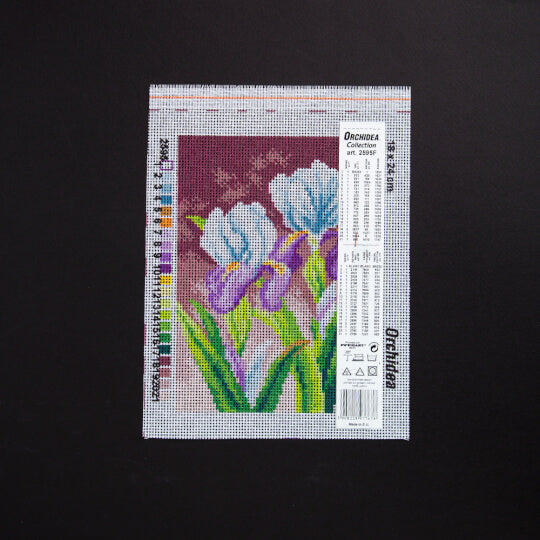 Needlepoint canvas for halfstitch without yarn Spring Irises 2595F - Printed Tapestry Canvas