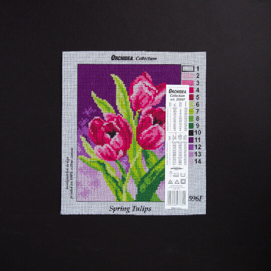 Needlepoint canvas for halfstitch without yarn Tulip 2596F - Printed Tapestry Canvas
