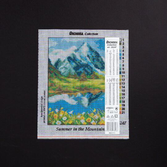 Needlepoint canvas for halfstitch without yarn Summer in the Mountains 2624F - Printed Tapestry Canvas