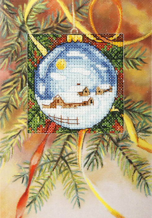 Complete counted cross stitch kit - greetings card "Christmas Bauble" 6242