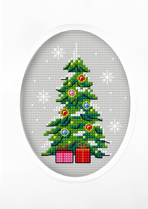 Complete counted cross stitch kit - greetings card "Christmas tree" 6284