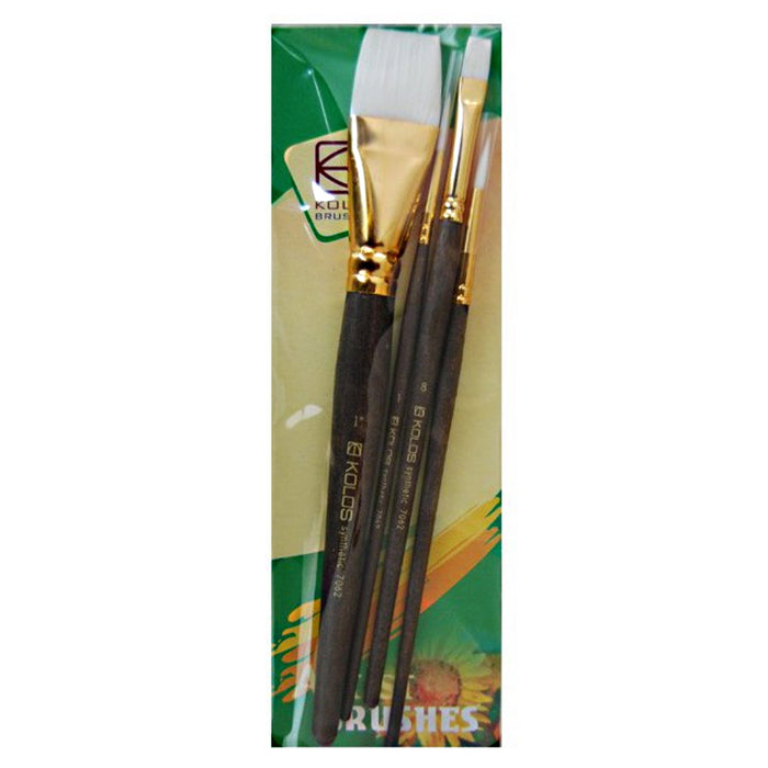 Set of brushes 7062. Synthetic Round/Flat. 2/2pc. by Kolos