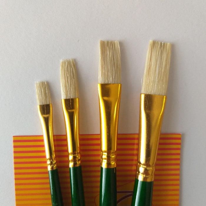 Set of brushes 7066. Bristle Flat. 4pc. by Kolos