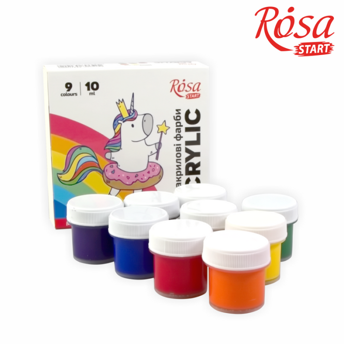 Unicorn Acrylic Paint Set 6 colors (10ml each) by Rosa Start
