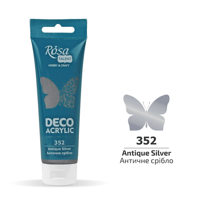 Acrylic for Decor. (352) Antique Silver. Metallic. 75 ml. by Rosa Talent