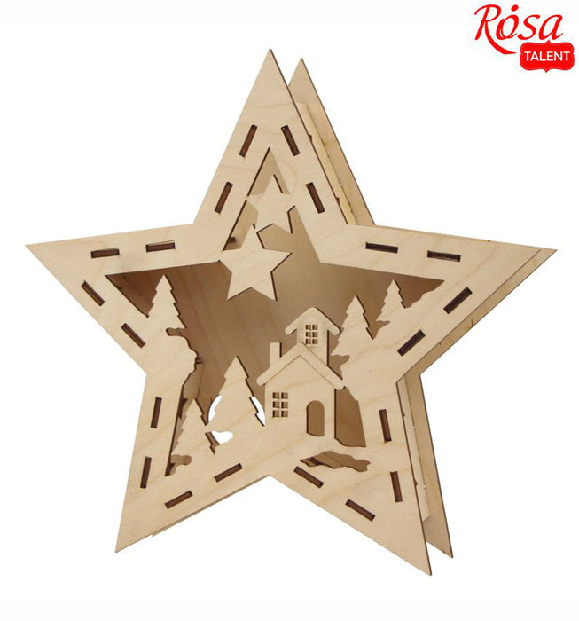 Star - 3D composition on plywood. 17.7x20cm by Rosa Talent
