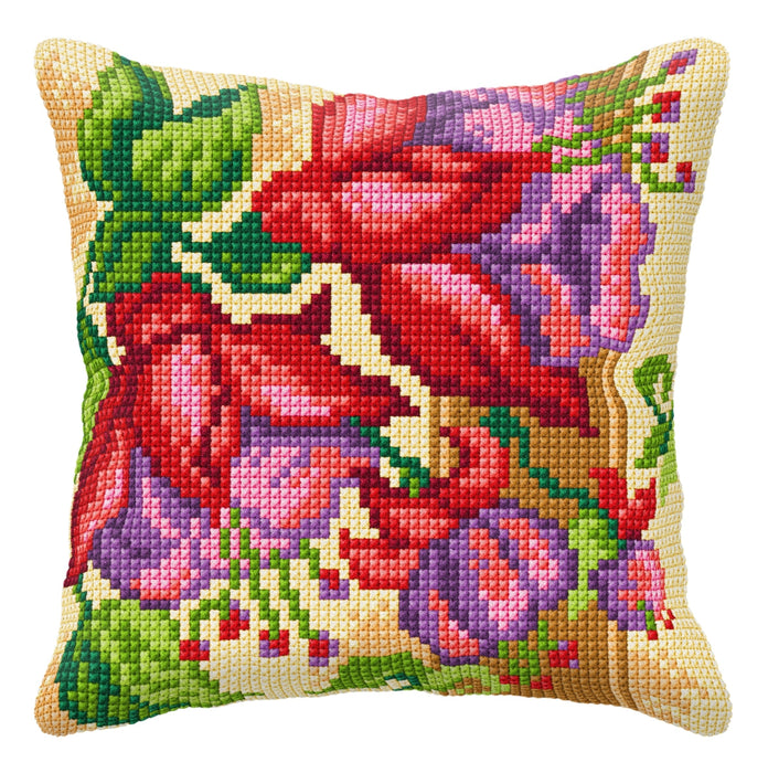 Cushion cross stitch kit  "Exotic flowers" 9024